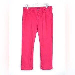 NYDJ Pink Straight Lift Tuck Ankle Cropped Pants‎ Jeans Size 12P